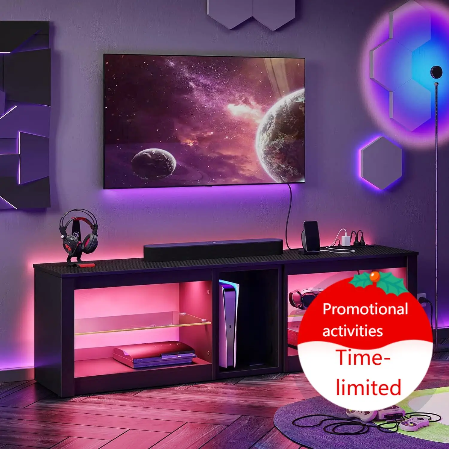Gaming Console Tv Stand - Mobile TV per PS5 con Prese