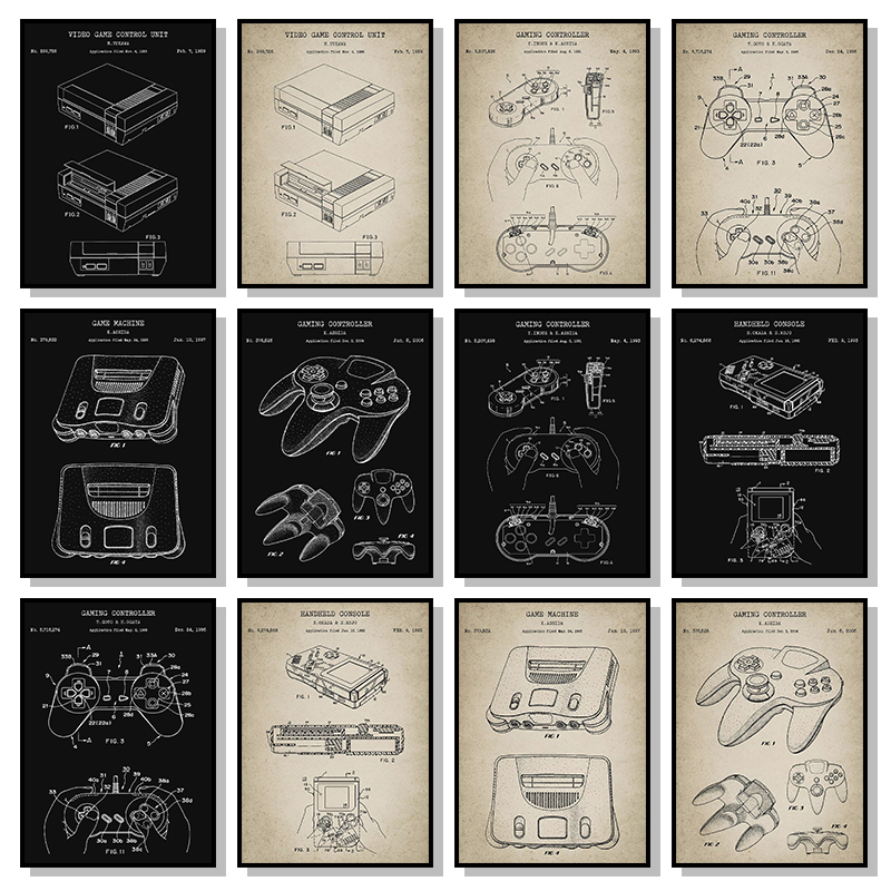 Gaming Console Picture - Poster e Stampe Vintage di Console