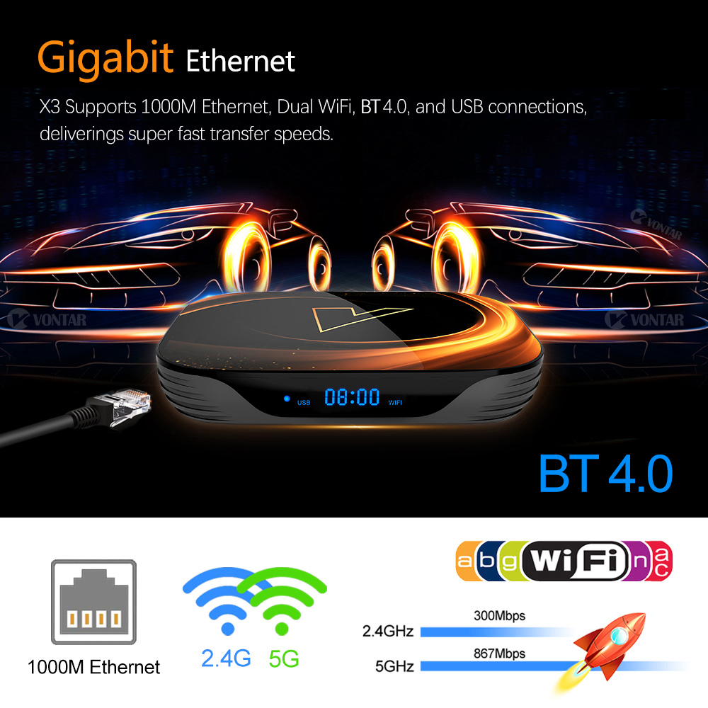 VONTAR X3 4GB 32GB 8K TV BOX A - Gaming Console Tv Stand recensione e prezzo