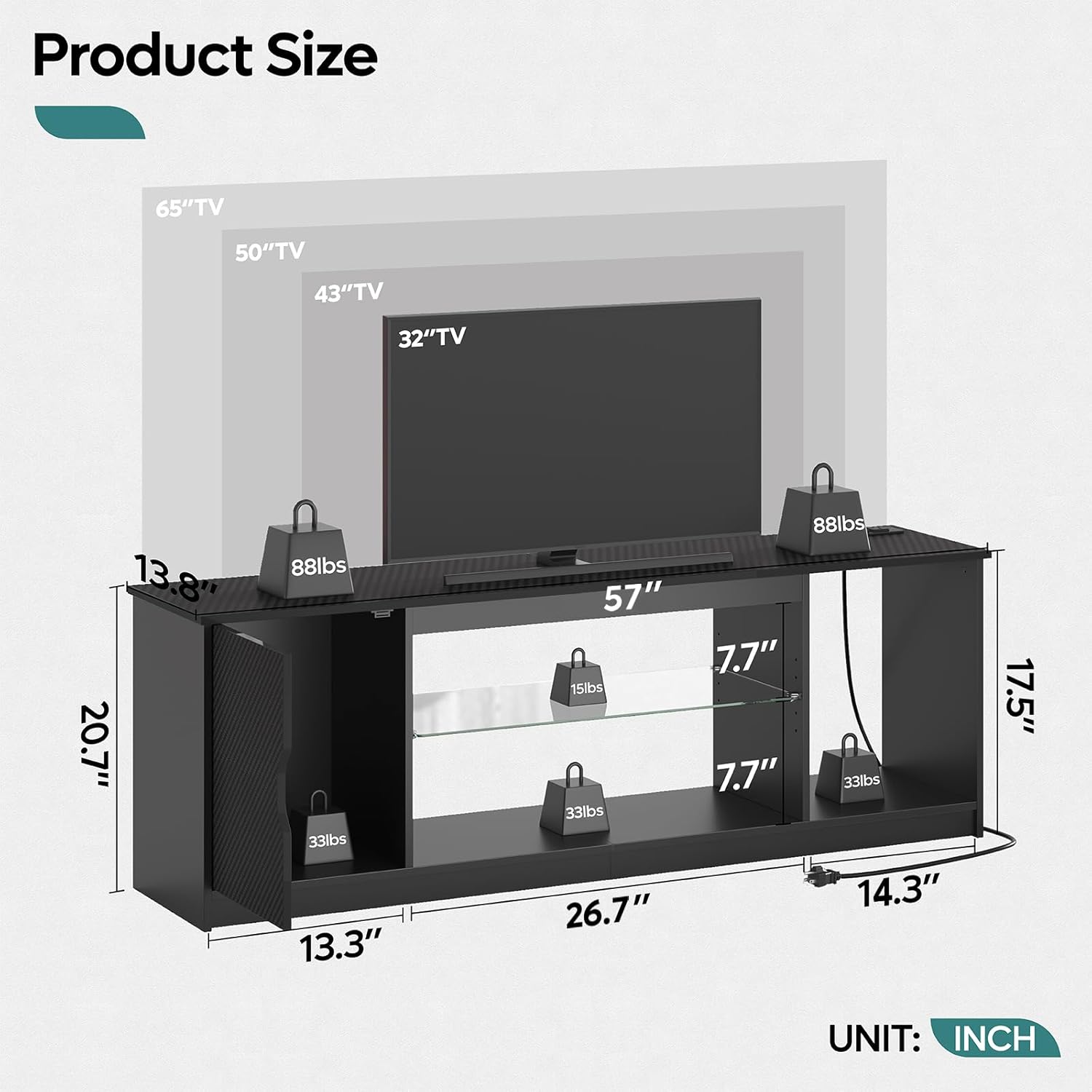 Mobile TV con prese di corrent - Gaming Console Tv Stand recensione e prezzo